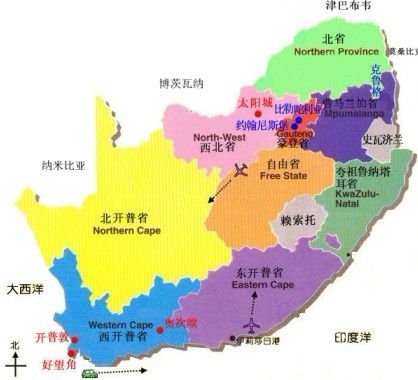 南非旅游地图