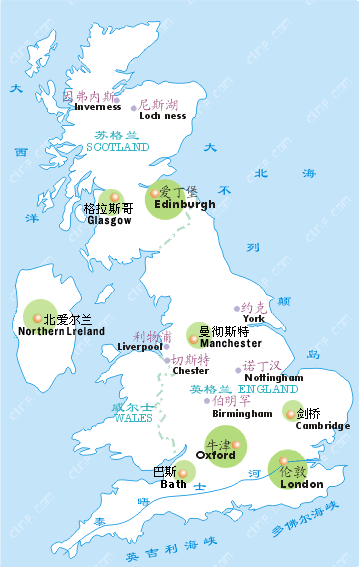 英国旅游地图行政区划